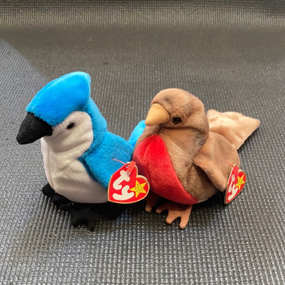 Vintage Ty Beanie Baby “Rocket” and “Early” song bird bundle